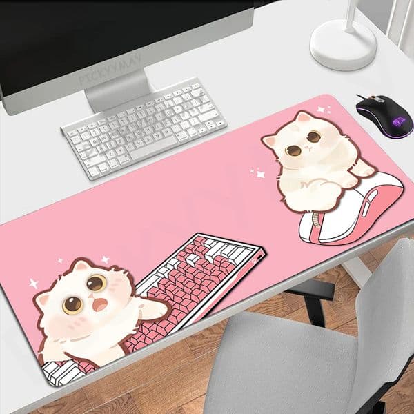 Gamer Mousepad Ink Cat Mouse Pad cute Large Mouse Mat kawaii Natural Rubber Desk Rug PC Desk Mats Design Mousepads 100x50cm