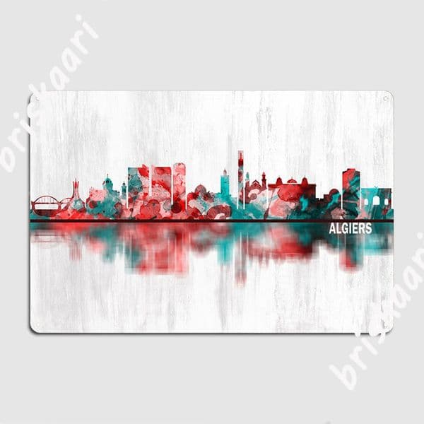 Algiers Algeria Skyline Metal Plaque Poster Printing Wall Cave Mural Painting Pub Garage Tin Sign Posters