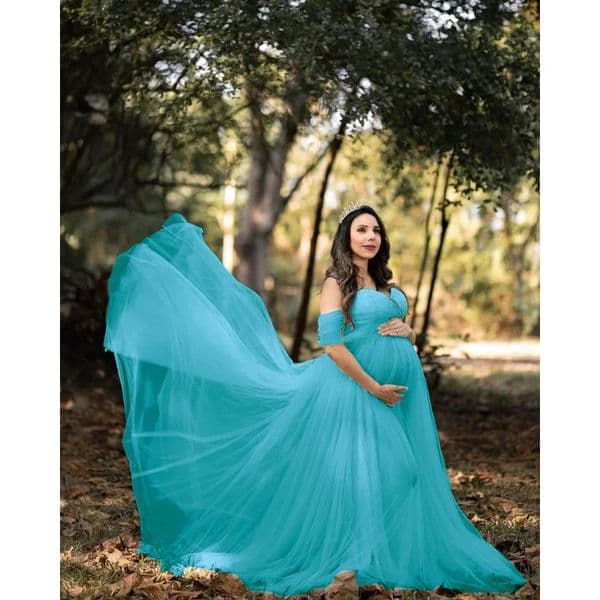 Off Shoulder Lace Maternity Dress for Poshoot Pregnancy Dresses Pregnant Womens Gown Pography Props Po Shoot 240326