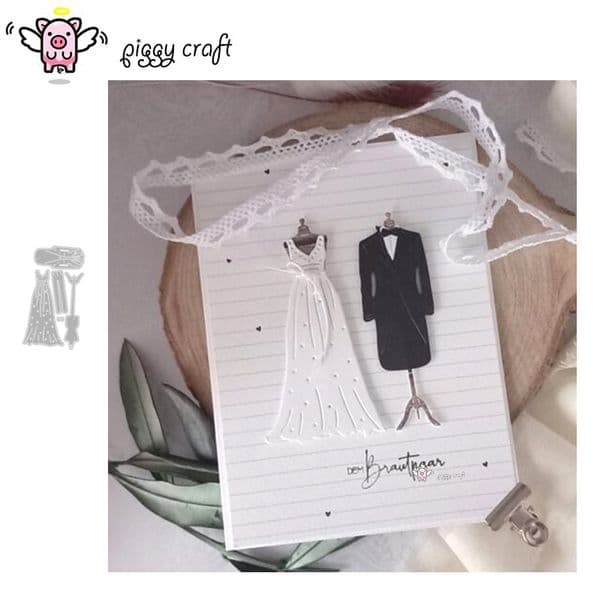Piggy Craft metal cutting dies cut die mold Wedding dress Scrapbook paper craft knife mould blade punch stencils dies