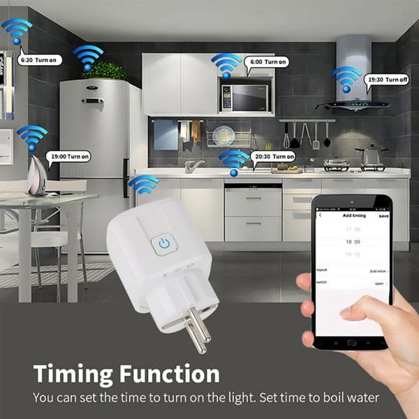 Smart Socket EU 16A/20A AC100-240V Wifi Smart Plug Power Outlet, Alexa Google Home Voice Control, For Tuya Smart Life APP