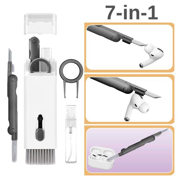 7 in 1 Electronic Clean Kit Computer Keyboard Cleaner Brush Earbud Phone TV Screen Computer Clean Tool Cleaner Keycap Puller Kit