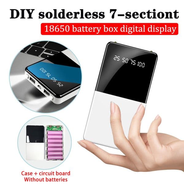Large Capacity 20000mAh Super Fast Charge 22.5W 6*18650 Power Bank Storage box USB Type C 12V battery Holder Case PD QC 3.0