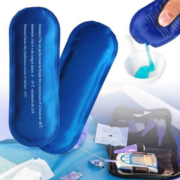 90g 19x7cm Reusable Thermal Insulated Medicla Cooler Travel Case Pill Protector Ice Pack Cold Gel Insulin Cooling Bag