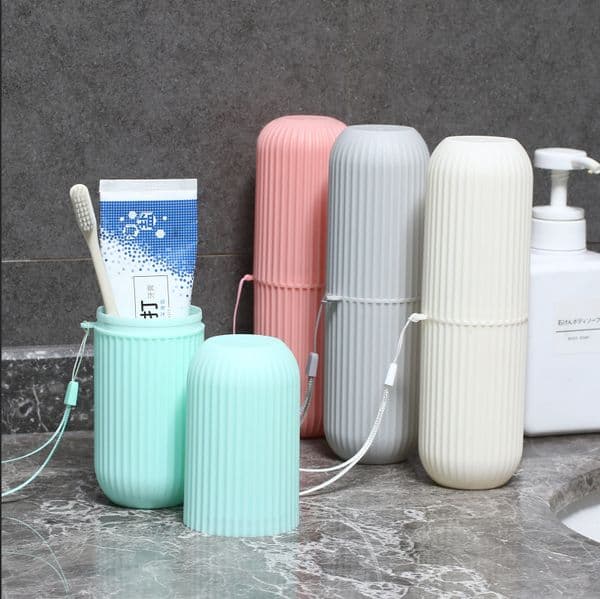 Travel Brushing Cups Simple Tooth Cylinder Toothpaste Cover Portable Travel Suit Couple Toothbrush Box Dental Storage Box