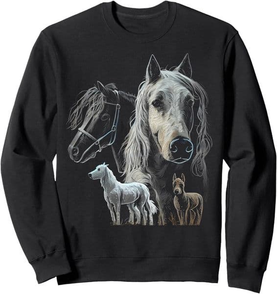 Long Sleeve Shirts for Men sweatshirt Easily Distracted By Horses And Dogs Graphic for Boys Girls Sweatshirt T shirt Tee Streetwear Casual tops clothes
