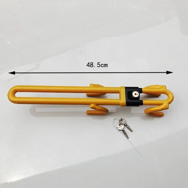 Heavy Duty Double Anti Theft Wheel Car Lock Steering Wheel Lock Adjustable Length Clamp Double Hook Locks for Cars Universal