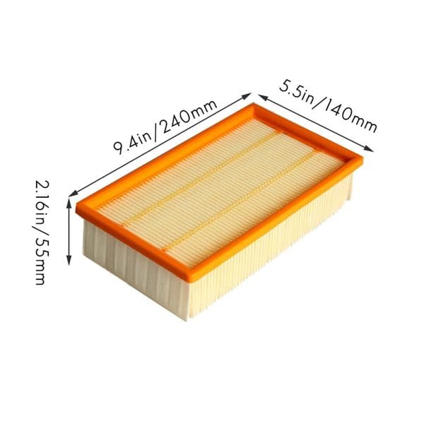 2X Flat Pleated Filter Flat Filter Replacement For Karcher NT 25/1 , NT 35/1 , NT 45/1, NT 55/1, NT 611 ECO