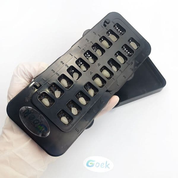 20pcs Tooth Positions Dental Veneer Storage Box Denture Tool Rectangle Net Cover Dentistry All Ceramic Pretreatment Patch