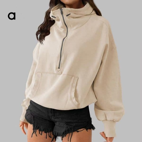 Hot selling new yoga American yoga outfit hooded women's outdoor sports zipper sweater drawstring long sleeved top jacket autumn