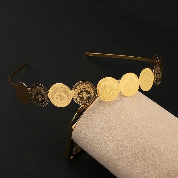 Gold Plated Hair Jewelry for Ladies, Arab Kurdista Coins, Arab Wedding Jewelry, Bridal Headwear, Diadem, Hot Sale, New