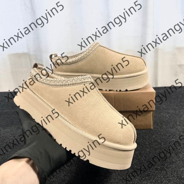 Designer Tasman Womens Tazz Slippers Vintage Mustard Seeds Chestnut Sand Matte brown fur sheepskin Classic Boots Winter non-slip shoes Suede wool boots1