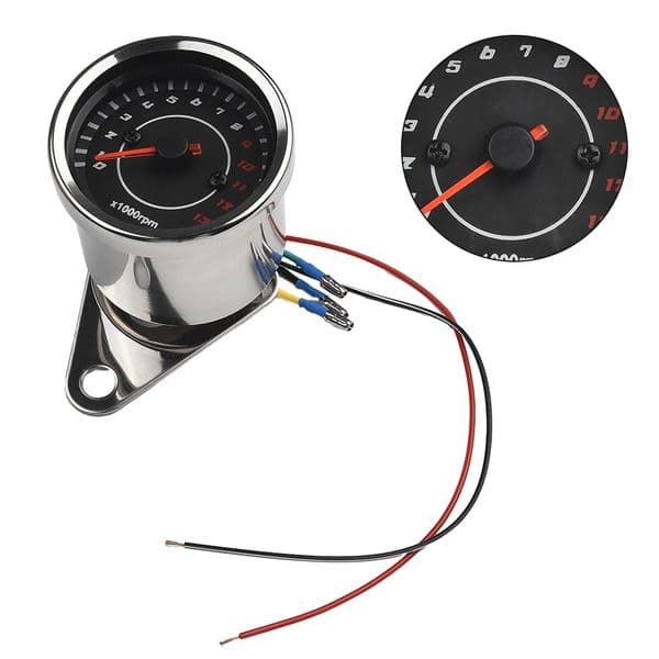 Motorcycle Tachometer Universal 6.5cm Diameter DC 12V Glass Top Housing Applicable To All Motorcycles Tachometer