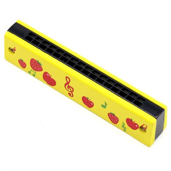 Wooden Harmonica Random Color Toys 16 Holes 1pcs Beginner Kids Mouth Organ Musical Cute Pattern Educational Gift