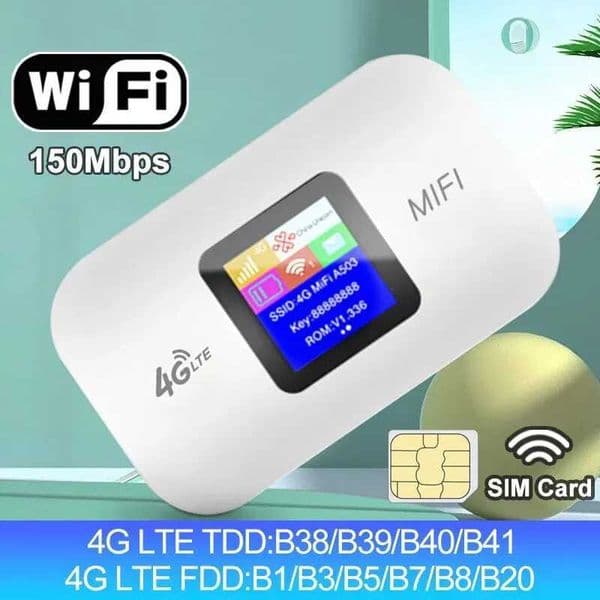Routers 4G Lte Router Wireless Wifi Portable Modem Mini Outdoor Hotspot Pocket Mifi 150mb Sim Card Slot Repeater 3000mah J241112