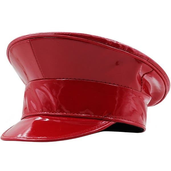 PatentLeather Captain Cap for Adult Nightclub Hat Glitter Party Hat for Women Men Dance Hat Bachelorette Party Headwear