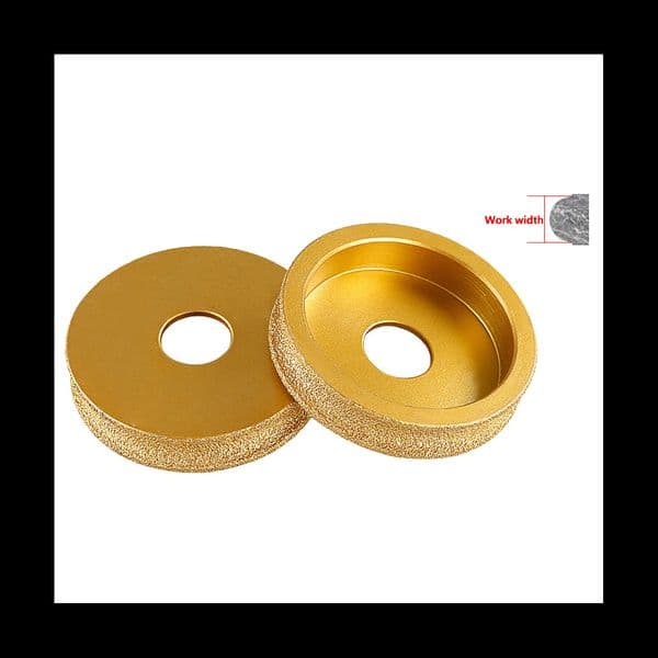20Mm Bore Dia 75Mm Round Dry Vacuum Brazed Diamond Grinding Wheel Demi-Bullnose Edge Marble Edging Grinding Disc 10Mm