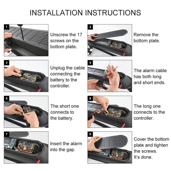 Electric Scooter Anti Theft Security Alarm 115dB Anti-lost Alarm Compatible for Xiaomi 1S/M365/PRO Electric Scooter