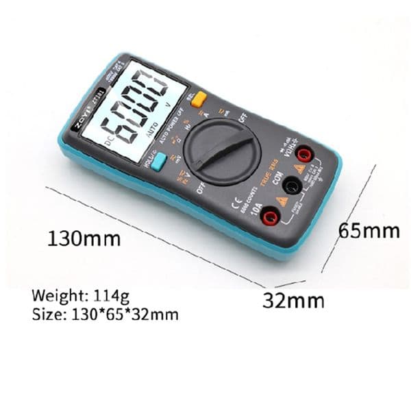 ZOYI Digital Multimeter 6000 counts Back light AC/DC Ammeter Voltmeter Ohm Frequency Diode Temperature ZT101