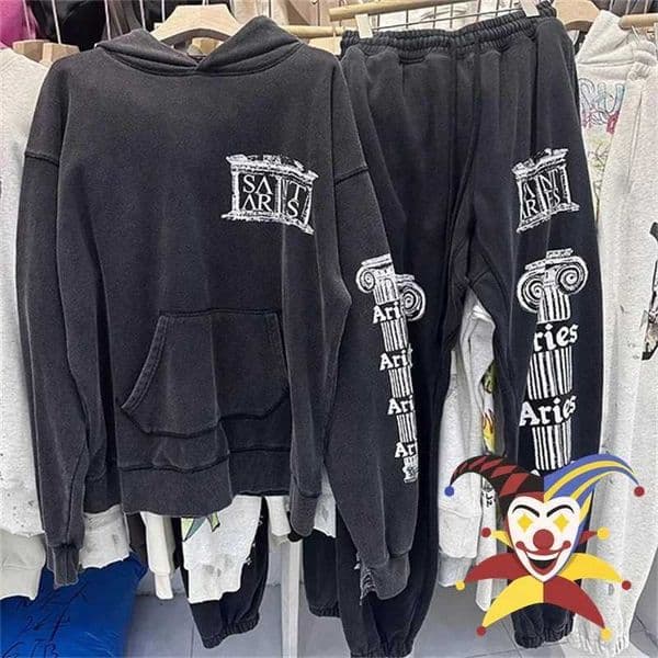 Men's Hoodies Sweatshirts Washed Saint Aries Hoodie Vintage Men Women 1 1 Best Quty Oversize Retro Pullovers T241112