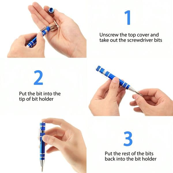 STONEGO Multi-Functional 8-in-1 Mini Screwdriver Set, Essential for Repairs, Manual Tools, Tackle Various Tasks with Ease!