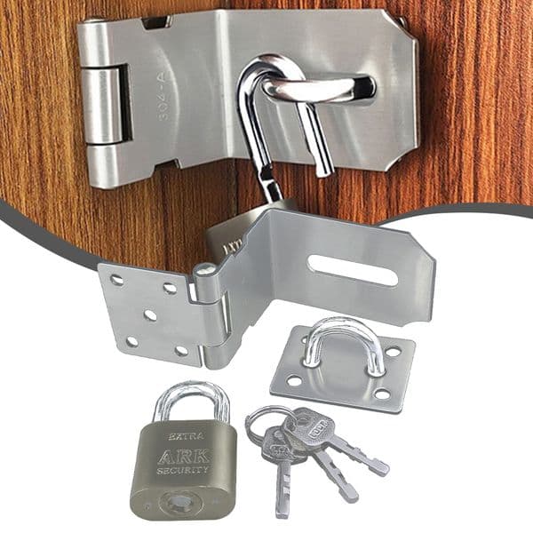 4 Inch Door Lock Latch Padlock Hasp Set 90 Degree Latch Lock With Screws High Quality Material Durable And Practical