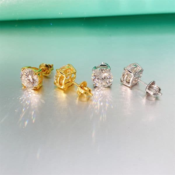 DJMAX 0.5-3ct Earring Studs for Women Original 925 Sterling Silver Birds Nest Cut Lady Moissanite Earrings New 2026