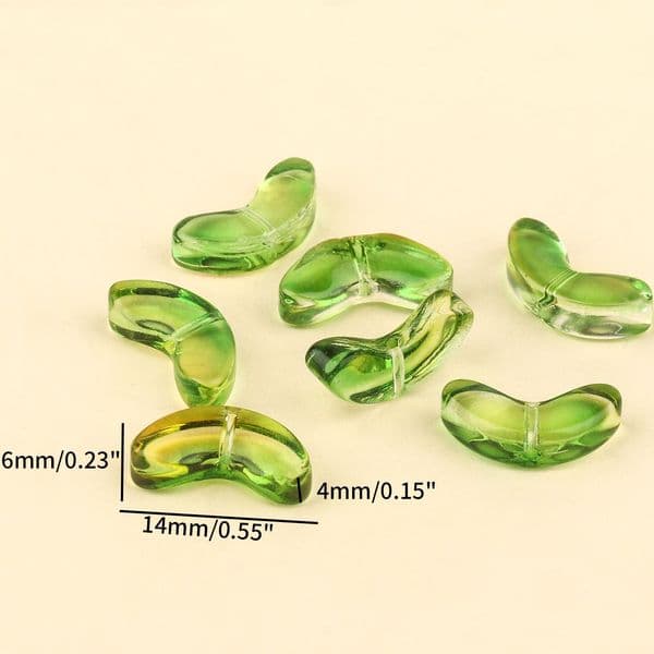 Mulicolor Lampwork Tulip Strip Leaf Crystal Necklace Loose Spacer Beads Handmade Needlework DIY Jewelry Earrings 20pcs 14x6mm