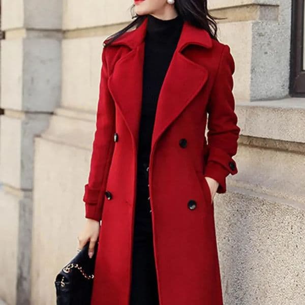 Thermal Winter Overcoat Women Business Midcalf Length Jacket Formal Wool Blends Doublebreasted Coat Thick 241108