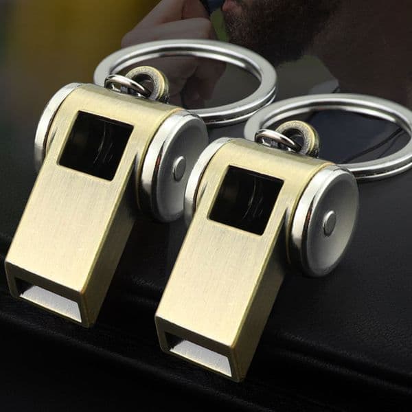 Durable Survival Whistle Keychain - Lightweight And Sturdy For Any Adventure Convenient Alloy Metal Whistle Key Whistle