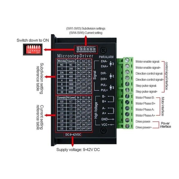 TB6600 Upgrade Stepper Motor Driver TB6600 DC9-42V Nema 17/23/34 Drive For 3D Pinter Laser Engraving Machine CNC Router
