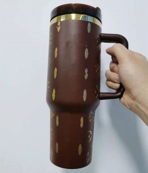 Designer Cup Designer 40Oz coffee mug Mugs Tumbler Handle Classic Old Flower Insulated Tumblers Lids Straw Stainless Steel Coffee Termos Cup With Logo Tea