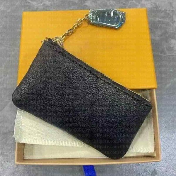 Designer Wallets Womens Coin Purses Men KEY POUCH Women Key Wallets Designer Fashion Embossed Coin Purse Luxury Mens Card Holder Zipper Mini Wallet With Box Dust Bag