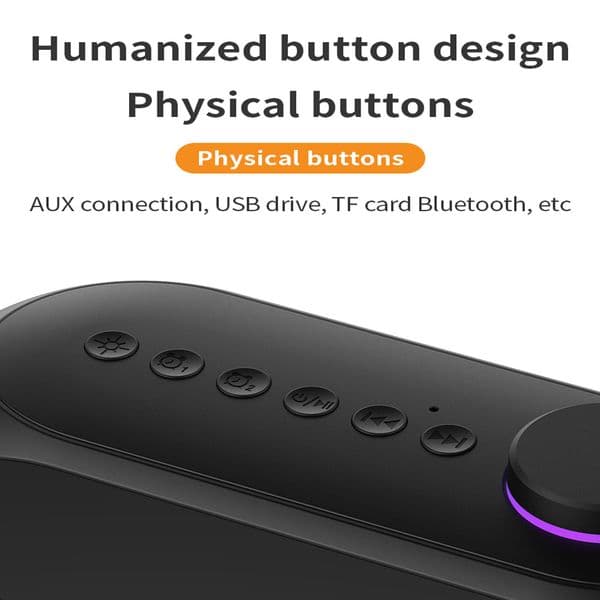 New S18 Bluetooth Speaker RGB Subwoofer Portable Mini Alarm Clock FM Radio Desktop Audio Mp3 Music Player TF Card Aux Speakers