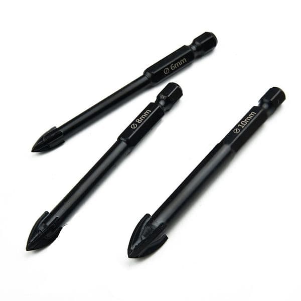 5pcs Cross Hex Tile Drill Bits Point With 4 Cutting Edges Cemented Carbide Drill Bits For Glass Ceramic Tile Ceramic Drilling