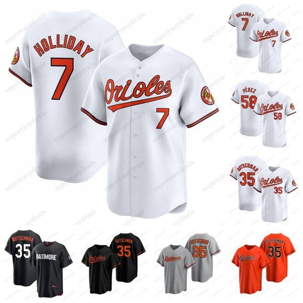 7 Holliday 2024 'Orioles' Jersey Anthony Santander Gunnar Henderson Austin Hays Corbin Burnes Cedric Mullins Ryan Mountcastle Cal Ripken Jr Mateo Means