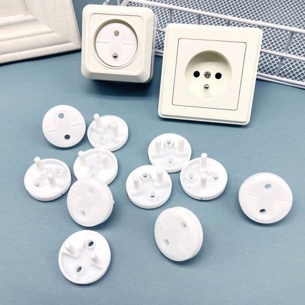 10pcs White Plug Cover New Rotate Protectors Anti Electric Shock Safety Protector Socket Cover French