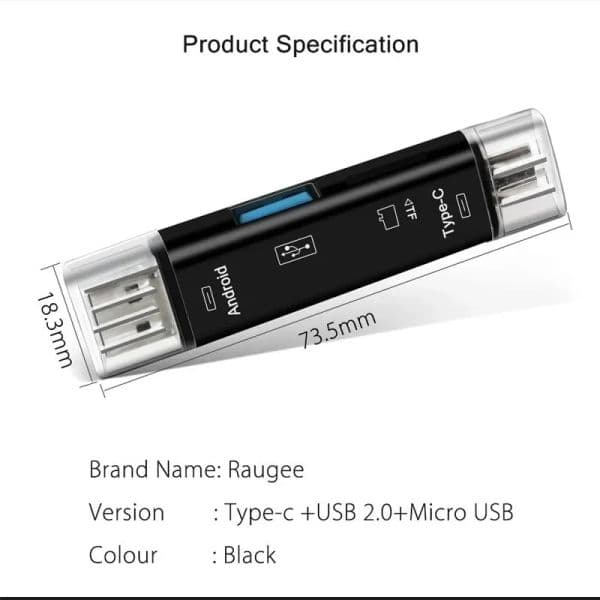 5 in 1 OTG Card Reader USB2.0 Micro MultifunctionUSB TF SD Memory Flash Drive for Macbook Android Phone Computer Type-C Adapter
