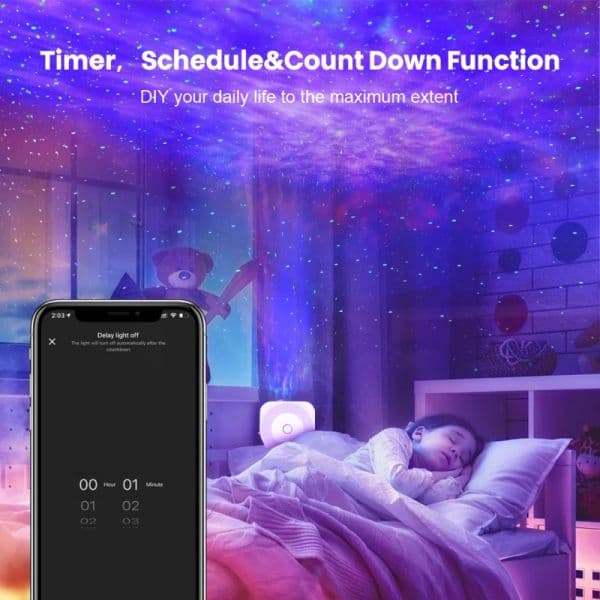 TNCE TUYA WiFi Smart LED Galaxy Projector Light Smart Life Star Projector With Music Rhythm Work With Google Home, Alexa
