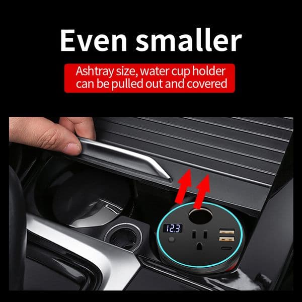 Mini Inverter DC 12V to AC 110V 150W Voltage Transfer Converter Universal US Socket Fan Atmosphere Light Auto Accessories