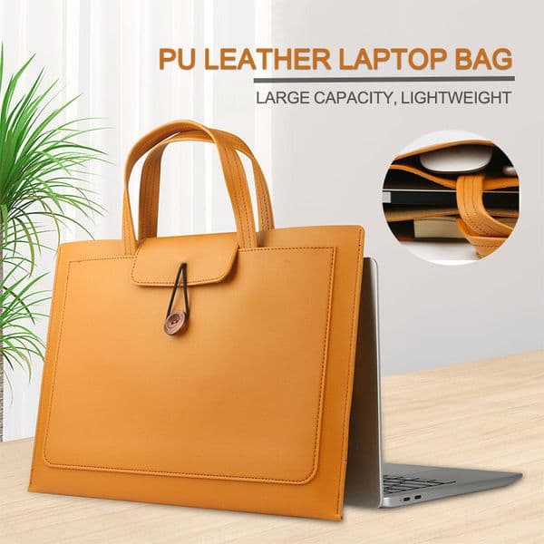 Luxury PU Leather Laptop Bag for Macbook Pro Air 13 13.3 14 16 inch Tablet Case Waterproof Notebook Tablet Pouch Cover Handbag