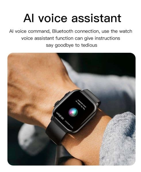 Smart Watch 1.96 inch HD 410*502 Bluetooth Call Health Monitoring Game Voice Assistant Alarm Clock Smartwatch Men For Oppo Phone