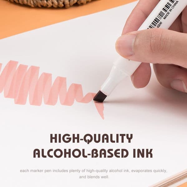 Arrtx 36 Colors Skin Tone Alcohol Marker Set, Dual Tip Sketch Art Marker Pens, Chisel & Fine, Alcohol-Based Markers for Coloring
