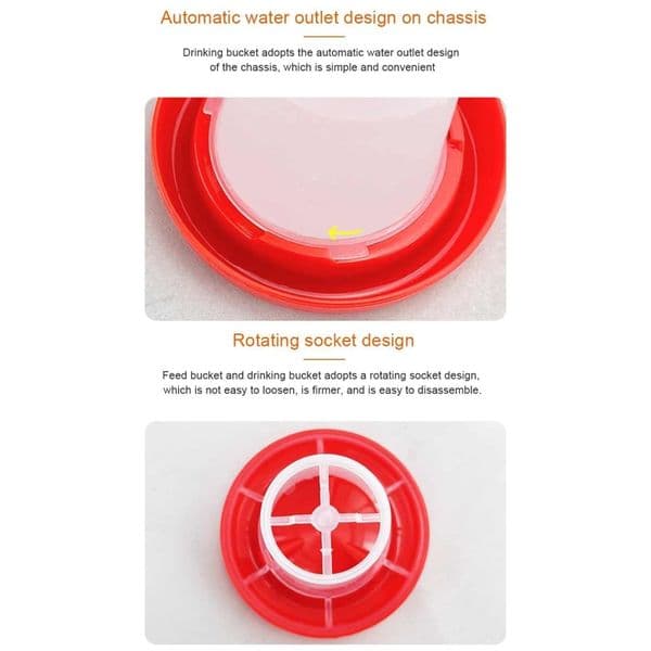 69HF Chick Feeder Waterer Kit Durable Plastic Gravity Feeding Water Container Small Jar Food Dispenser for Birds Poultry
