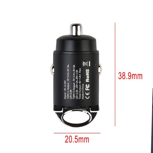Car Phone Charger Adapter Dual-USB /PD 30W 12V-24V Fast Charging QC 2.0-3.0 Fast Charge Port Universal Car Accessories
