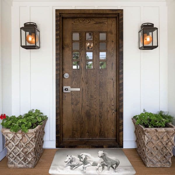 Horses Bathroom Mat Wild White Horses Doormat Living Room Carpet Balcony Rug Home Decoration