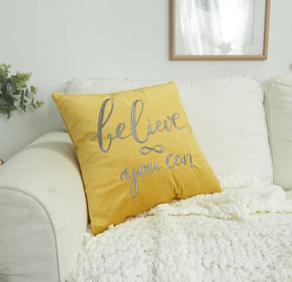 Pillow Case Quote Design 45x45CM Embroidered Letter Cushion Cover Soft Throw For Sofa Couch Bed