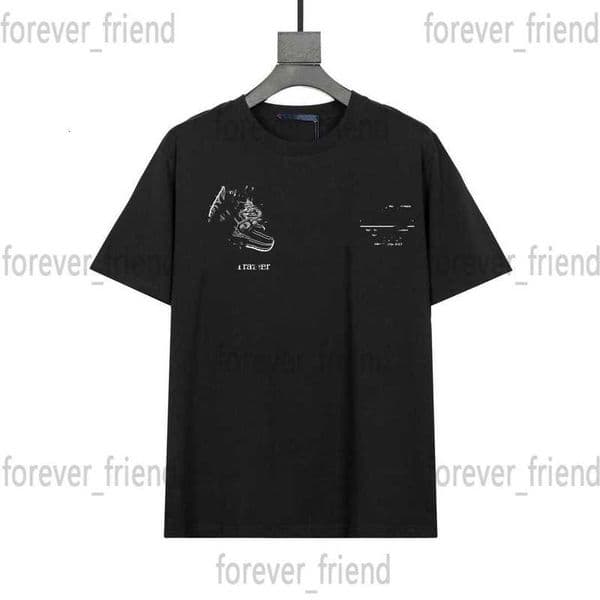 Men's T-Shirts designer V Home 2024 New Cartoon Printed Short sleeved T-shirt Simple, Fashionable, Versatile, Loose fit Couple Same Style