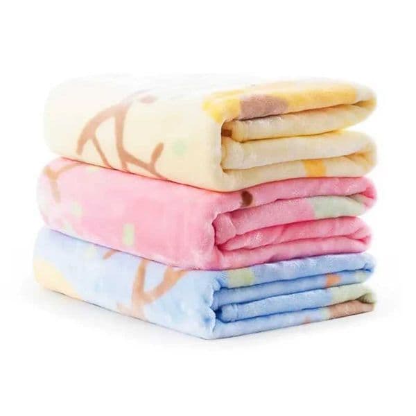 70x100cm Soft Warm Skin-friendly Coral Fleece Flannel Blankets Printed Pattern Solid Color Winter Warmer Blanket Home SuppliesXJ241111