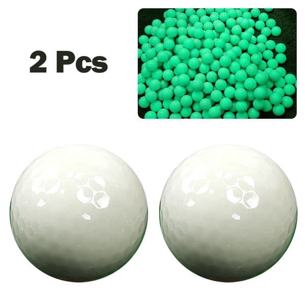 Night Golf Ball Golf Ball Rubber Material Strong Impact Resistance Training White 2Pcs Dupont Sarin Golf Balls
